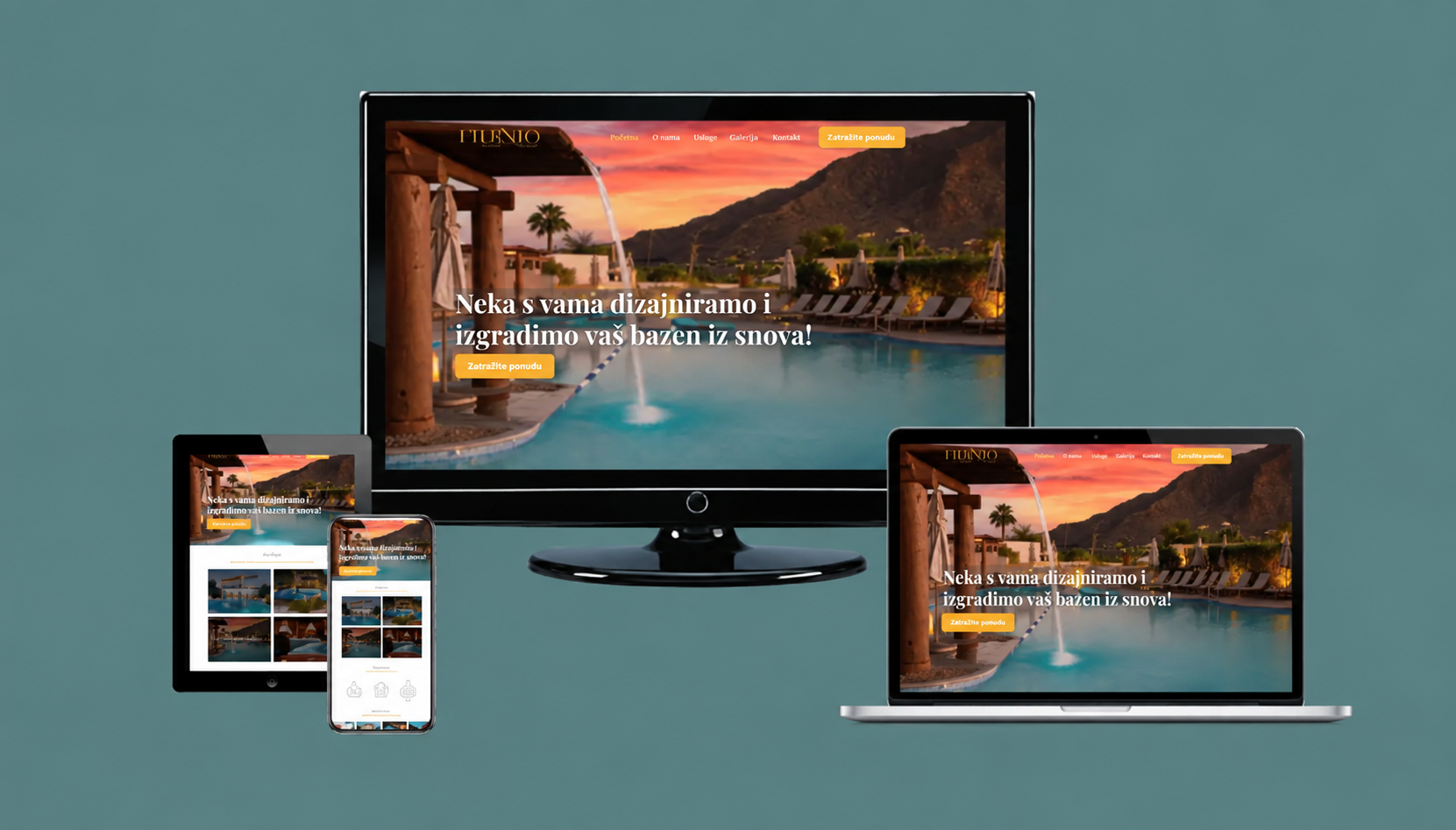 Web stranica za izgradnju bazena na više uređaja
